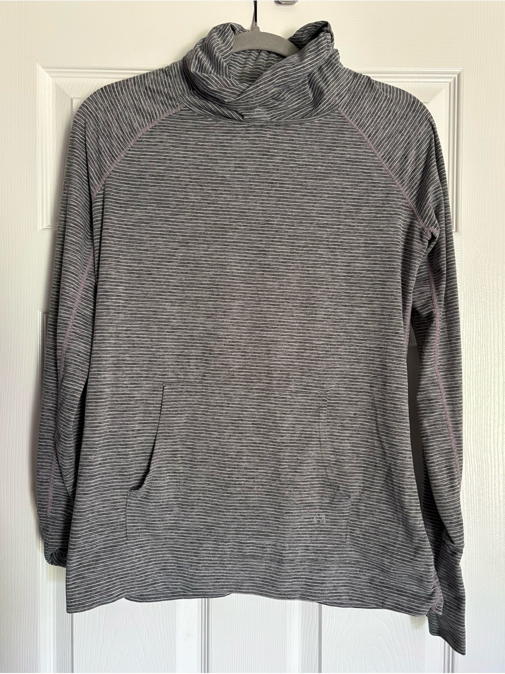 Gray Stripe Long-Sleeve Pullover Shirt